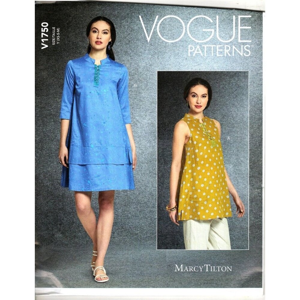 Vogue V1750 Misses XS to M Dress and Tunic Marcy Tilton UNCUT Sewing Pattern